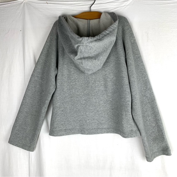 J. Crew Gym Full Zip Hoodie Sweatshirt Heather Gray Pockets size M - Picture 3 of 5